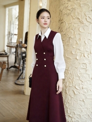 Đầm gile TRALI 25214 đỏ