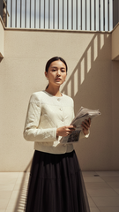 Áo phao phối dạ TRALI 25813 Kem