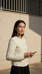 Áo phao phối dạ TRALI 25813 Kem