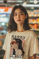 Áo Thun Nữ TRALI 24440 Màu Be
