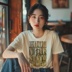 Áo Thun Nữ TRALI 24440 Màu Be
