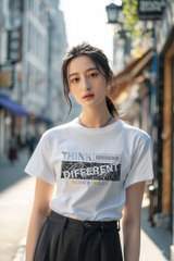 Áo Thun Nữ TRALI 24442 Màu Trắng