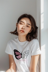 Áo Thun Nữ TRALI 24442 Màu Trắng