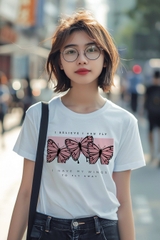 Áo Thun Nữ TRALI 24442 Màu Trắng