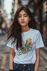 Áo Thun Nữ TRALI 24443 Màu Trắng