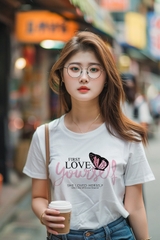 Áo Thun Nữ TRALI 24443 Màu Trắng