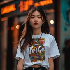 Áo Thun Nữ TRALI 24443 Màu Trắng