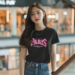 Áo Thun Nữ TRALI 24445 Màu Đen