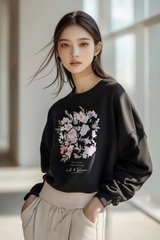 Áo Nỉ Nữ TRALI 24448 Màu Đen