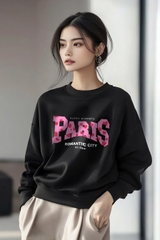 Áo Nỉ Nữ TRALI 24453 Màu Đen