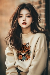Áo Nỉ Nữ TRALI 24447 Màu Kem