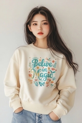 Áo Nỉ Nữ TRALI 24452 Màu Kem