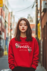 Áo nỉ đỏ TRALI 24459 Imposible