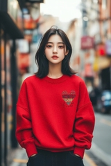 Áo nỉ đỏ TRALI 24461 Tim trái