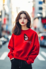 Áo nỉ đỏ TRALI 24463 Love yourself