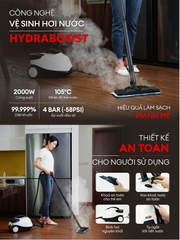 Máy làm sạch hơi nước nóng UNIQ Vortex X5 vệ sinh không hoá chất tẩy rửa đa năng khử trùng diệt khuẩn sàn nhà nội thất oto Steam cleaner