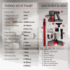 Máy hút bụi cầm tay không dây UNIQ Free A7 phiên bản 2026