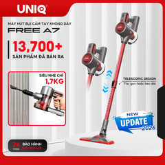 Máy hút bụi cầm tay không dây UNIQ Free A7 chính hãng đa năng hút bụi mini giường nệm ô tô ghế sofa.