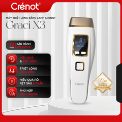 Máy triệt lông mini vĩnh viễn Crenot Graci X3 tẩy lông lạnh bikini vùng kín nữ may triet long cam tay IPL tại nhà