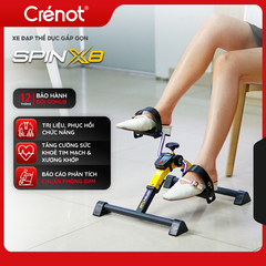Xe đạp thể dục gấp gọn mini Crenot Spin X8 phục hồi chức năng cho người già trấn thương tập luyện tại chỗ tại nhà dân văn phòng