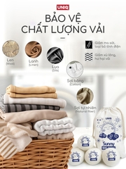 Bóng sấy quần áo len lông cừu UNIQ Sunny banh giúp khô nhanh tiết kiệm điện chống nhăn thơm quần áo cho máy sấy giặt