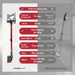 Máy hút bụi cầm tay không dây UNIQ Free A7 phiên bản 2026