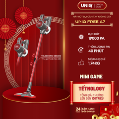 Máy hút bụi cầm tay không dây UNIQ Free A7 chính hãng đa năng hút bụi mini giường nệm ô tô ghế sofa