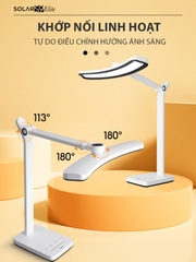 Đèn led để bàn làm việc cao cấp UNIQ Solar S9 Elite đèn học đọc sách chống cận thị cho bé tích hợp đồng hồ podomoro