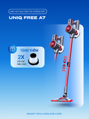 Máy hút bụi cầm tay không dây UNIQ Free A7 chính hãng đa năng hút bụi mini giường nệm ô tô ghế sofa.