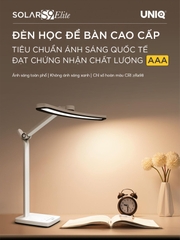 Đèn led để bàn làm việc cao cấp UNIQ Solar S9 Elite đèn học đọc sách chống cận thị cho bé tích hợp đồng hồ podomoro