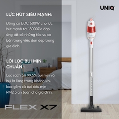 Máy hút bụi cầm tay UNIQ FLEX X7 Đa Năng Gia Đình Dây dài 5m Hút Giường Đệm Sofa Ô tô Tủ Kệ