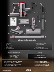 Máy hút bụi cầm tay không dây UNIQ Free A9 Pro máy hút bụi mini gia đình đa năng cây hút bụi xe ô tô ga giường sofa nệm
