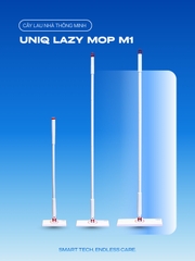 Cây lau nhà kẹp khăn UNIQ LazyMop M1 cay lau sàn lười thông minh xoay 360 độ đa năng lau kính trần nhà toilet bàn bếp
