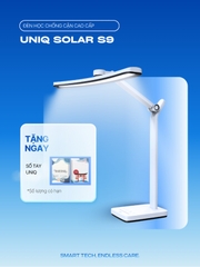 Đèn led để bàn làm việc cao cấp UNIQ Solar S9 Elite đèn học đọc sách chống cận thị cho bé tích hợp đồng hồ podomoro