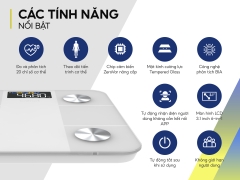 Cân sức khỏe điện tử Crenot Gofit S2 cân phân tích lượng mỡ đo 20 chỉ số cơ thể thông minh cân y tế điện tử mini inbody