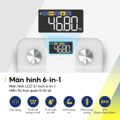 Cân sức khỏe điện tử Crenot Gofit S2 cân phân tích lượng mỡ đo 20 chỉ số cơ thể thông minh cân y tế điện tử mini inbody