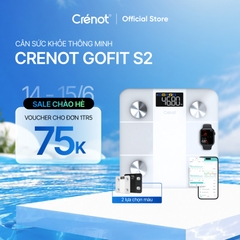 Cân sức khỏe điện tử Crenot Gofit S2 cân phân tích lượng mỡ đo 20 chỉ số cơ thể thông minh cân y tế điện tử mini inbody