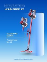 Máy hút bụi cầm tay không dây UNIQ Free A7 chính hãng đa năng hút bụi mini giường nệm ô tô ghế sofa.