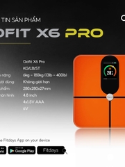 Cân điện tử sức khoẻ thông minh Crenot Gofit X6 Pro cân đo phân tích 23 chỉ số lượng mỡ cơ thể smart body fat scale inbody