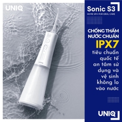 Máy tăm nước UNIQ Sonic S3 vệ sinh răng miệng tam nuoc mini nhỏ gọn cầm tay tăm nước du lịch chống thấm nước