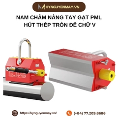 Nam châm nâng tay gạt PML hút thép tròn đế chữ V