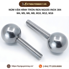 Núm vặn hình tròn ren ngoài inox 304 M4, M5, M6, M8, M10, M12, M16