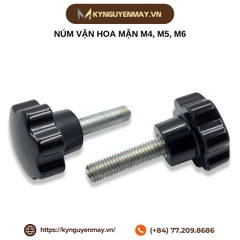 Núm vặn hoa mận M4, M5, M6 - Núm nhựa và ren inox 304
