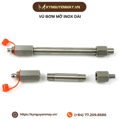 Vú bơm mỡ inox dài