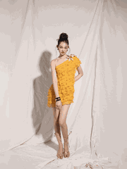 Long layered patterned dress