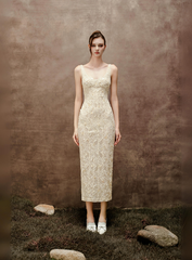 Long Lace Crystal Dress
