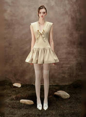 Flared Dress With Bow Pattern