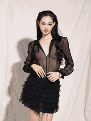 Layered skirt and top set