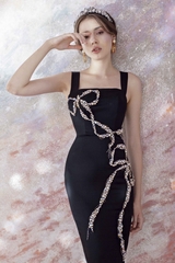 Váy Lụa Hoạ Tiết Pha Lê ( Limited Edition )