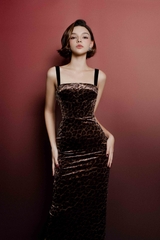 Leopard Print Velvet Dress